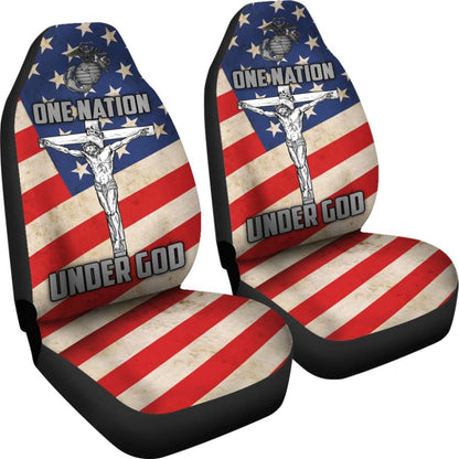One Nation Under God American Flag Car Seat Covers Patriot Day