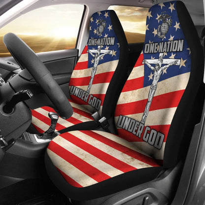 One Nation Under God American Flag Car Seat Covers Patriot Day