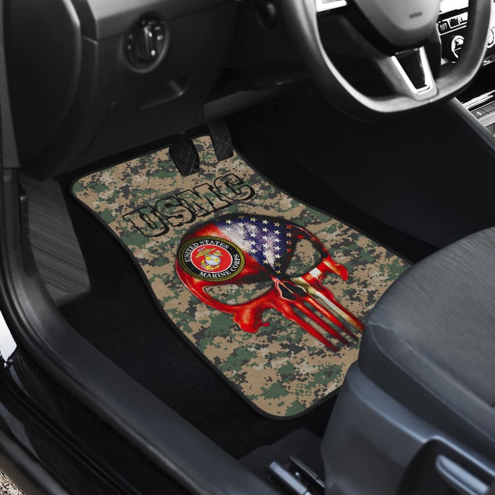 United States Marine Corp Skull Car Floor Mats