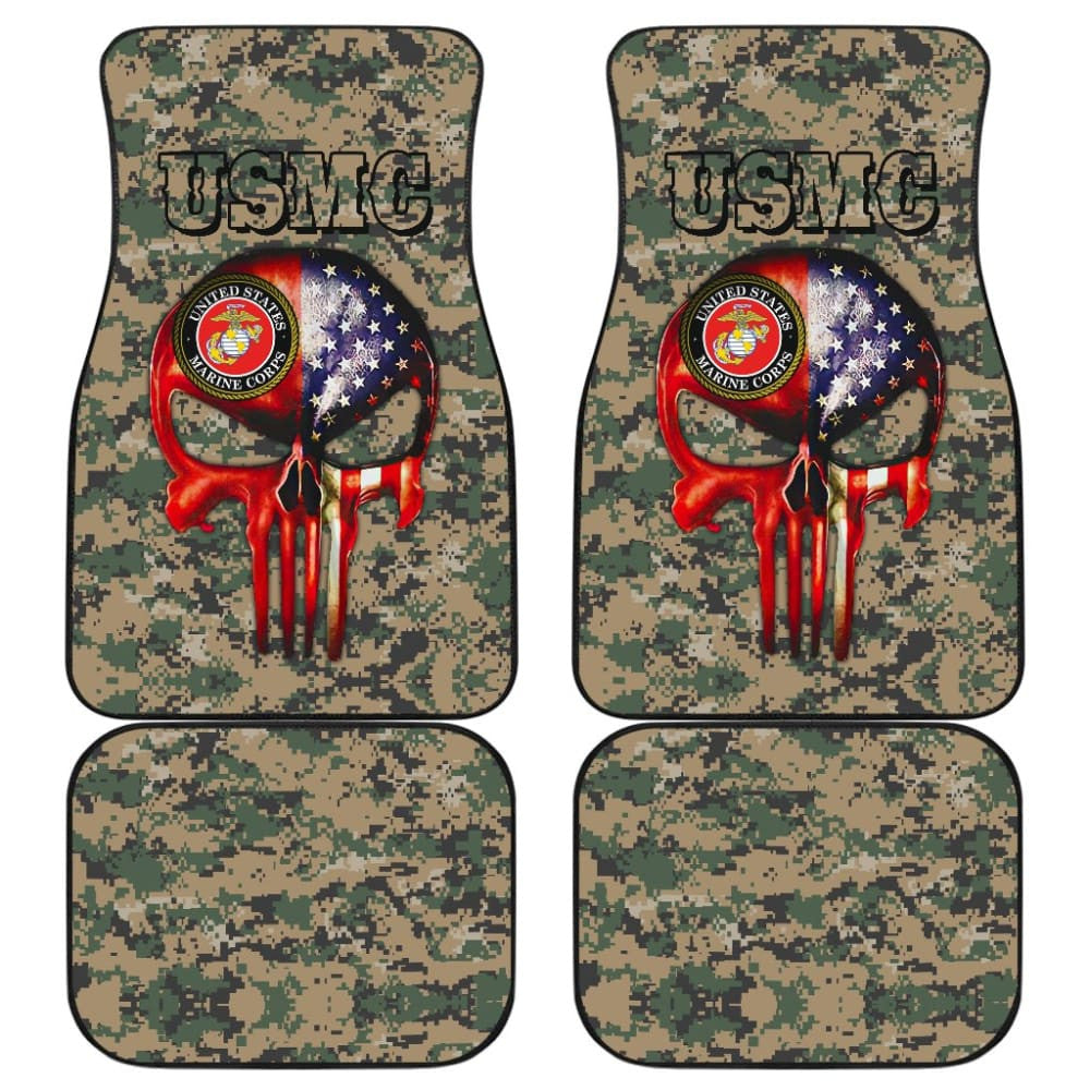 United States Marine Corp Skull Car Floor Mats