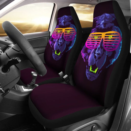 Badass Panther With Glasses Car Seat Covers