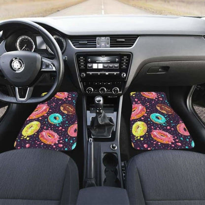 Colorful Donut Glaze Pattern Front And Back Car Mats