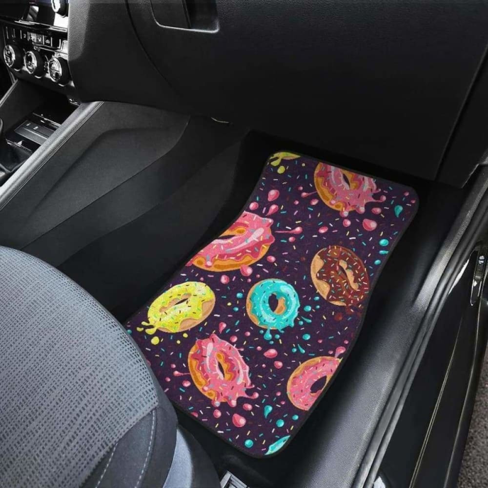 Colorful Donut Glaze Pattern Front And Back Car Mats