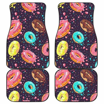 Colorful Donut Glaze Pattern Front And Back Car Mats