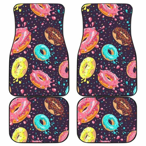 Colorful Donut Glaze Pattern Front And Back Car Mats
