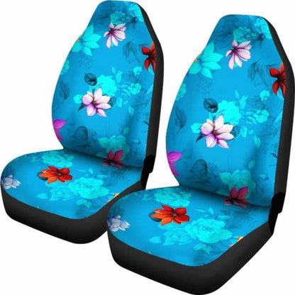 Blue Flowers Car Seat Covers