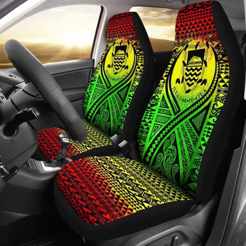 Tulu Car Seat Cover - Tulu Coat Of Arms Polynesian Tattoo Reggae -