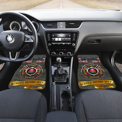 Proud To Be A Firefighter - Fire Rescue Hero - Service Before Self Car Floor Mats