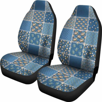 Blue Shabby Chic Patchwork Style Car Seat Covers
