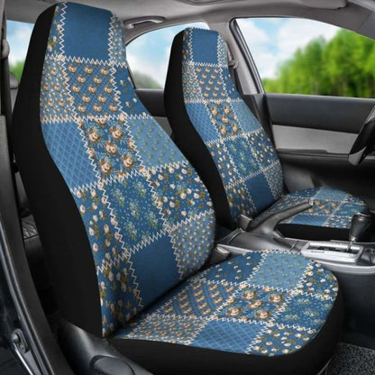 Blue Shabby Chic Patchwork Style Car Seat Covers