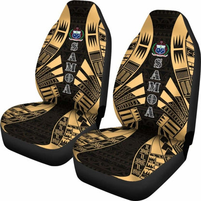 Samoa Car Seat Covers - Polynesian Tattoo Gold -