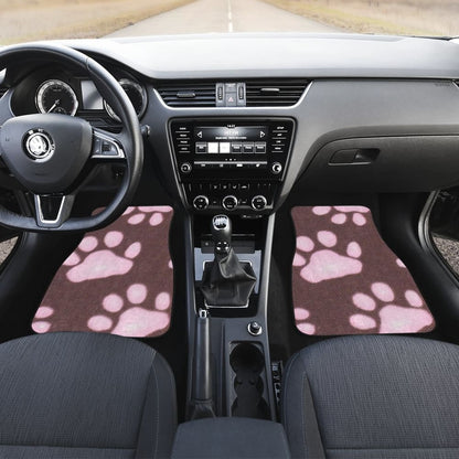 Car Floor Mats Pink Colorful Paw Print