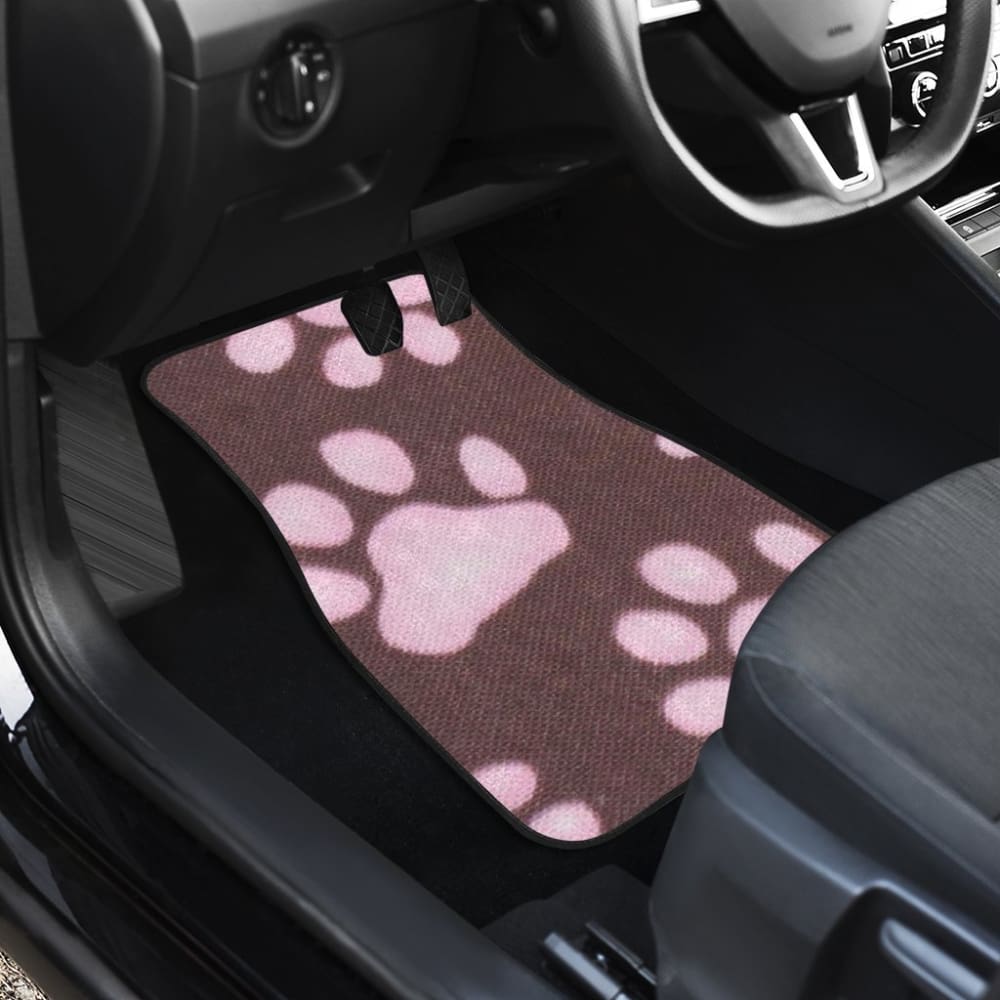 Car Floor Mats Pink Colorful Paw Print