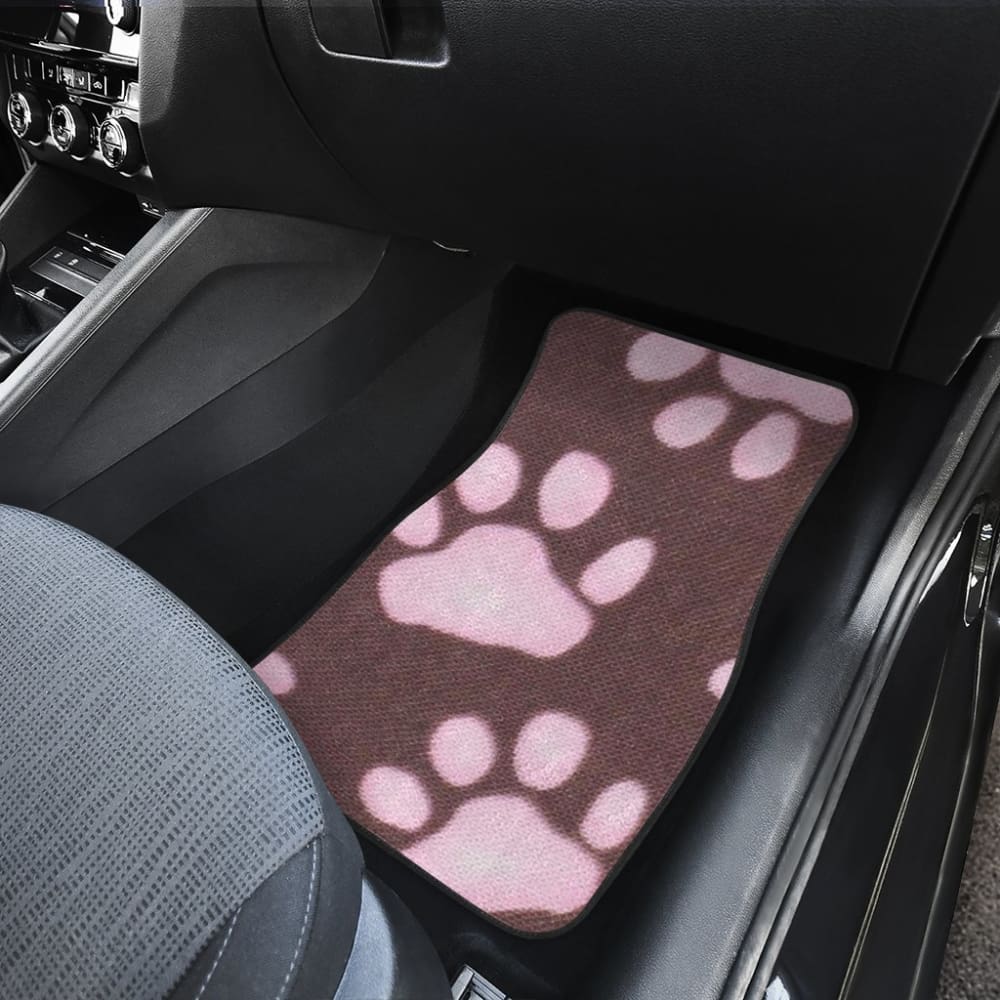 Car Floor Mats Pink Colorful Paw Print