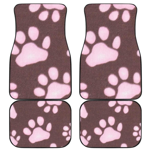 Car Floor Mats Pink Colorful Paw Print