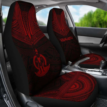 nuatu Car Seat Cover - nuatu Coat Of Arms Polynesian Chief Tattoo Red Version -