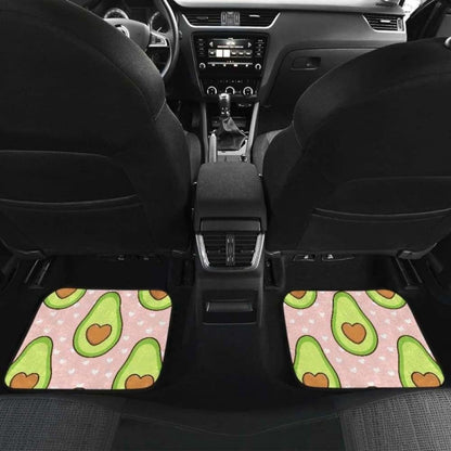 Avocado Heart Pink Background Front And Back Car Mats