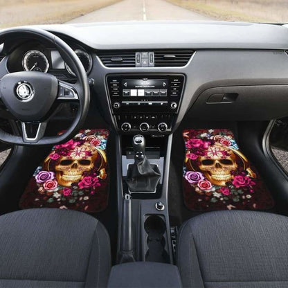 Set Of Pcs Floral Skull Car Mats