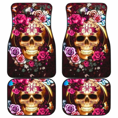 Set Of Pcs Floral Skull Car Mats