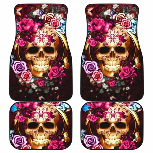 Set Of Pcs Floral Skull Car Mats