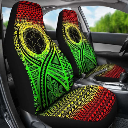 Northern Mariana Islands Car Seat Cover - Northern Mariana Islands Seal Polynesian Tattoo Reggae -