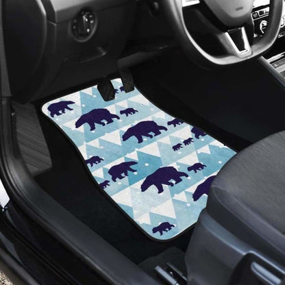 Polar Bear Winter Snow Pattern Front And Back Car Mats