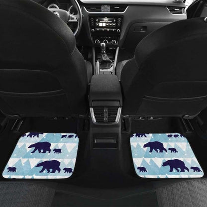 Polar Bear Winter Snow Pattern Front And Back Car Mats