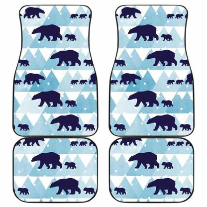 Polar Bear Winter Snow Pattern Front And Back Car Mats