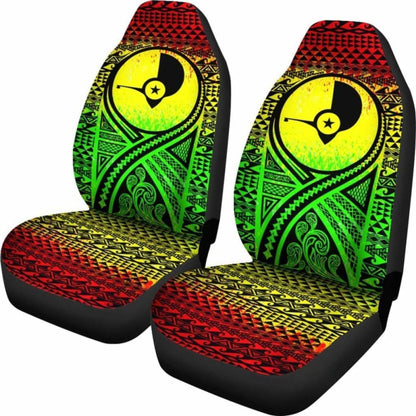 Yap Car Seat Cover - Yap Flag Polynesian Tattoo Reggae -