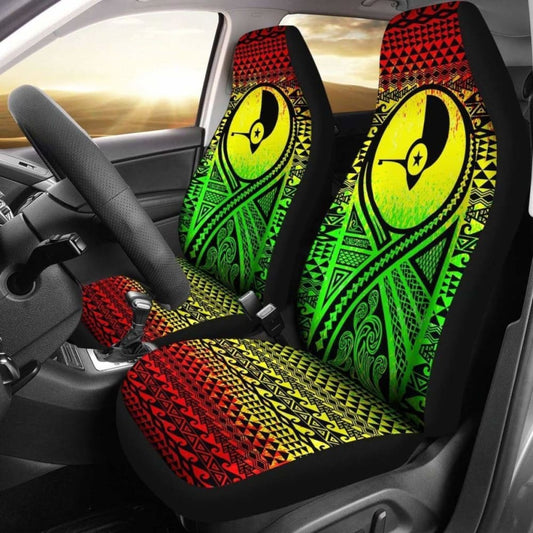 Yap Car Seat Cover - Yap Flag Polynesian Tattoo Reggae -