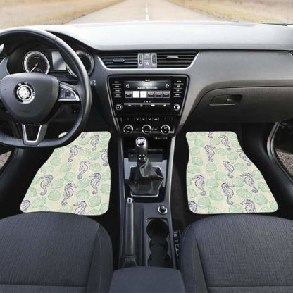 Seahorse Shell Pattern Front And Back Car Mats