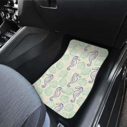 Seahorse Shell Pattern Front And Back Car Mats