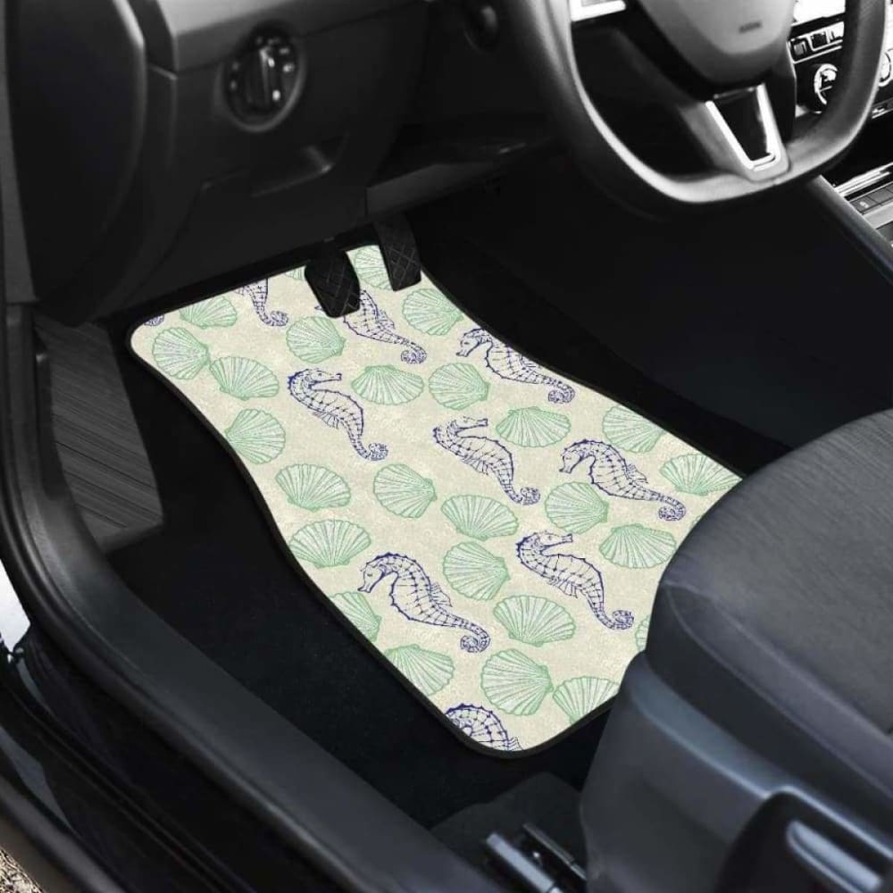 Seahorse Shell Pattern Front And Back Car Mats