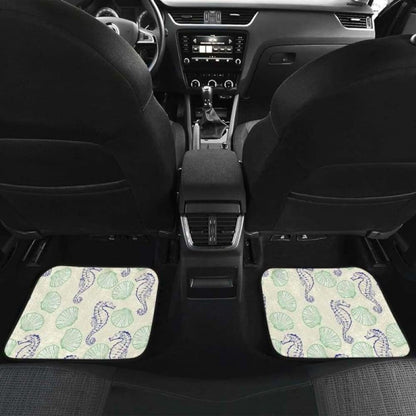 Seahorse Shell Pattern Front And Back Car Mats