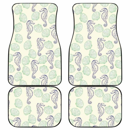 Seahorse Shell Pattern Front And Back Car Mats