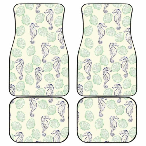 Seahorse Shell Pattern Front And Back Car Mats