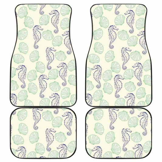 Seahorse Shell Pattern Front And Back Car Mats