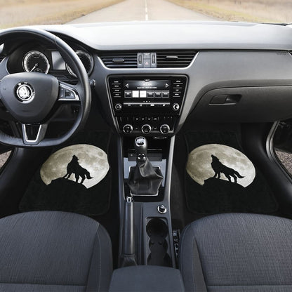 Full Moon Wolf Howling Car Floor Mats