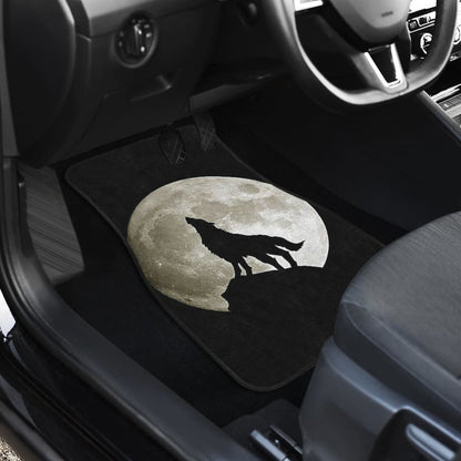 Full Moon Wolf Howling Car Floor Mats