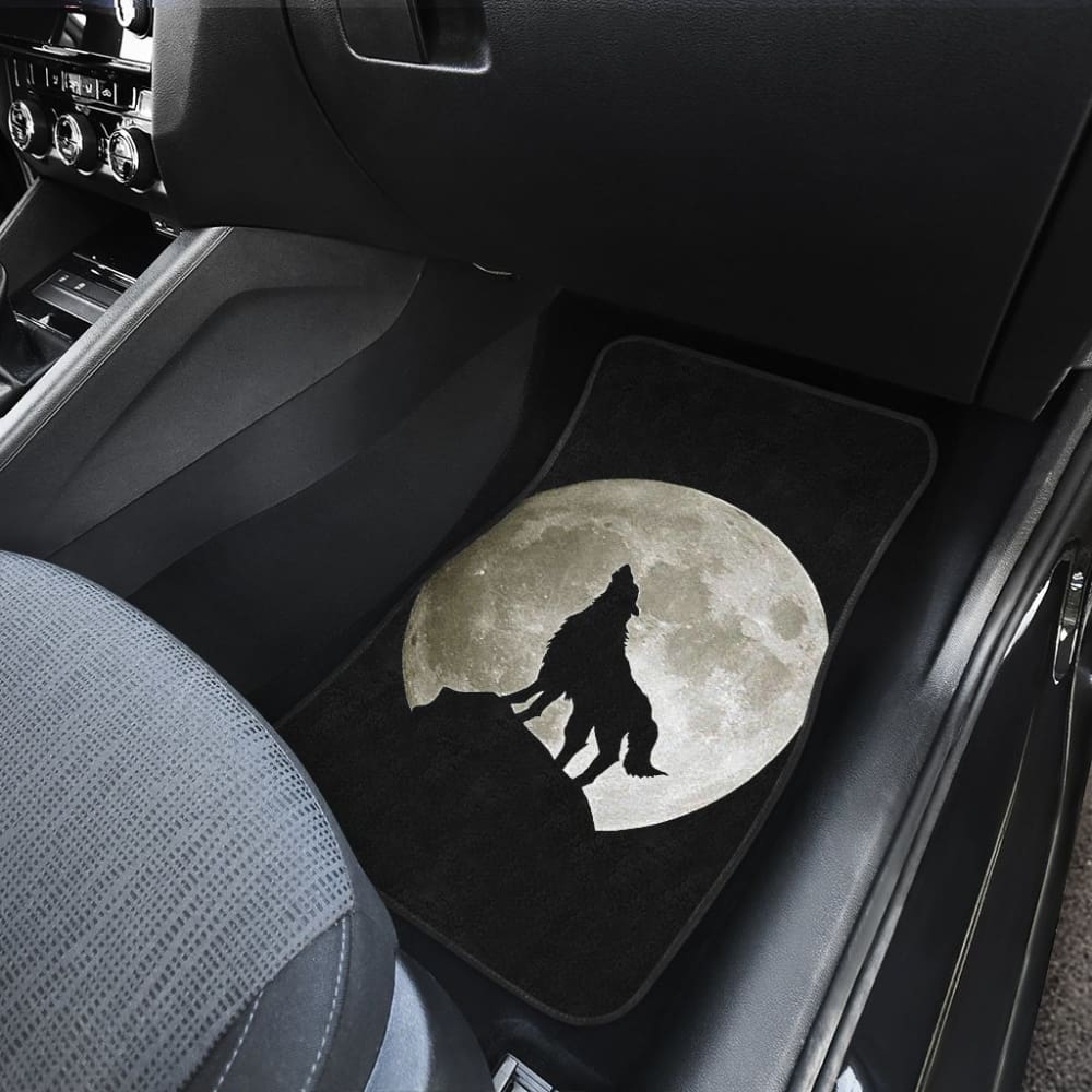 Full Moon Wolf Howling Car Floor Mats