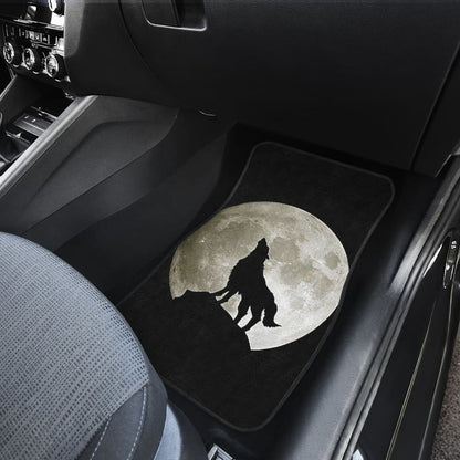 Full Moon Wolf Howling Car Floor Mats