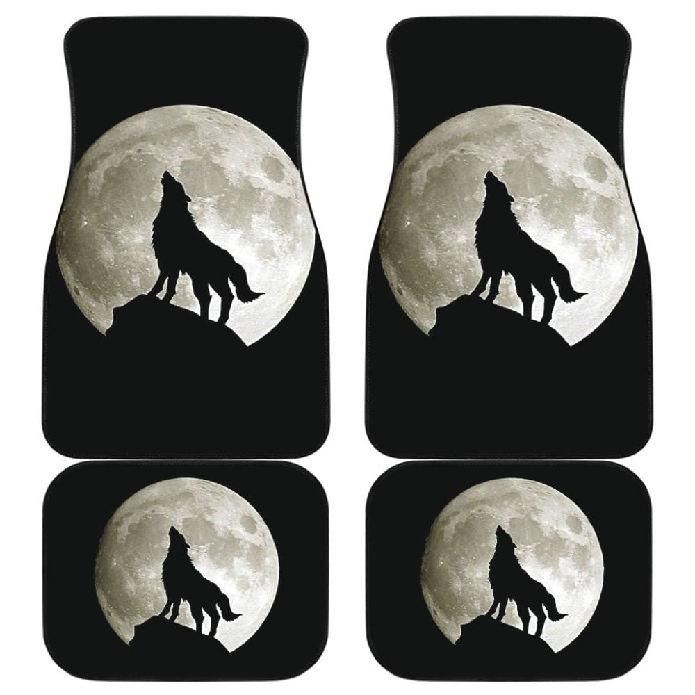 Full Moon Wolf Howling Car Floor Mats