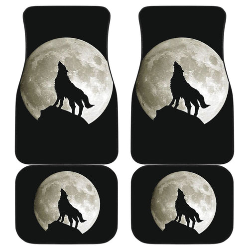 Full Moon Wolf Howling Car Floor Mats