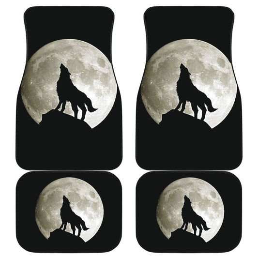 Full Moon Wolf Howling Car Floor Mats