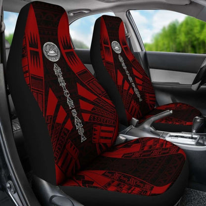 American Samoa Car Seat Covers - American Samoa Seal Polynesian Tattoo Red -