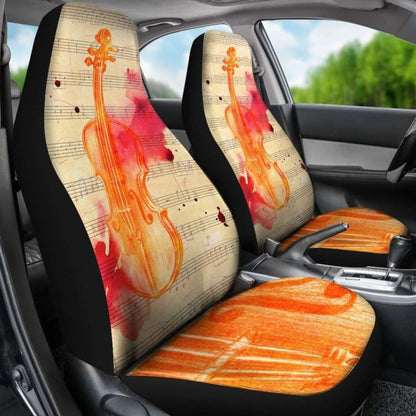 Watercolor Violin Car Seat Covers