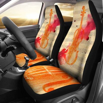 Watercolor Violin Car Seat Covers