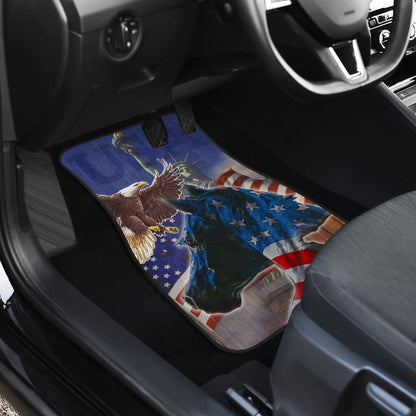 Patriotic Horse American Flag Silhouette Horse Car Floor Mats