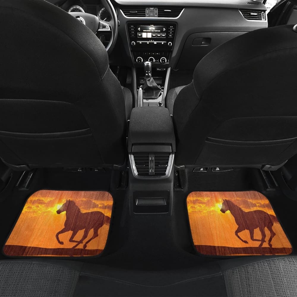 Patriotic Horse American Flag Silhouette Horse Car Floor Mats