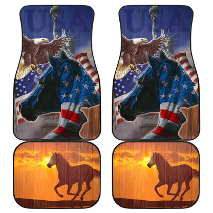 Patriotic Horse American Flag Silhouette Horse Car Floor Mats